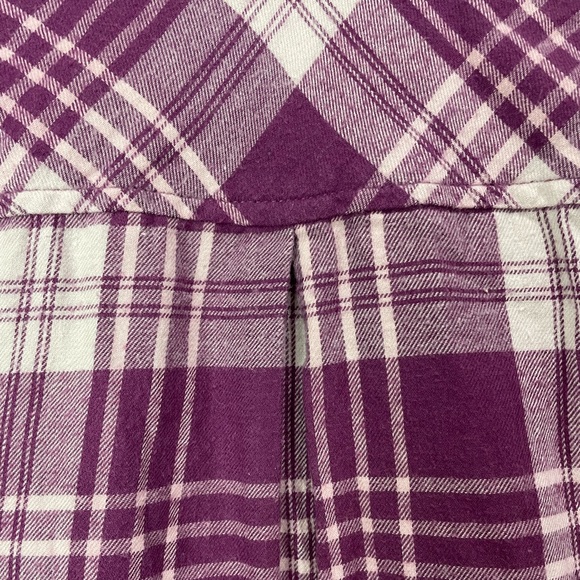 SO Girls Cotton Flannel Magenta & White Plaid Long Sleeve Size Large 10/12 #5018 - Picture 7 of 12